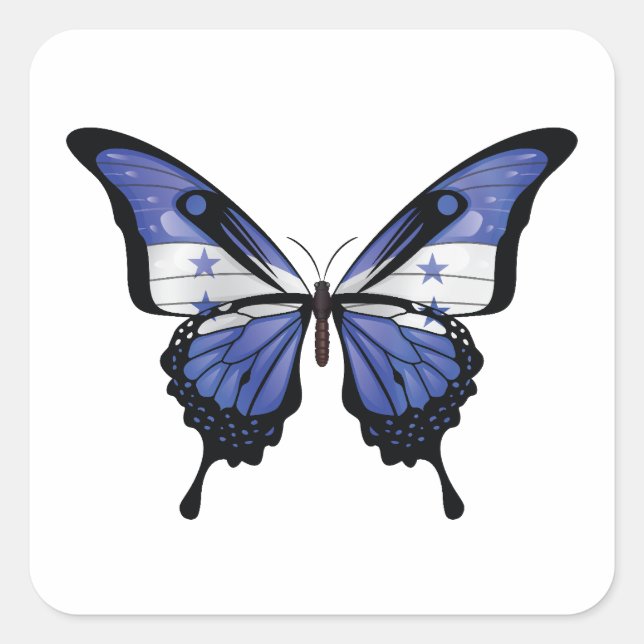 Honduras Swallowtail Butterfly Flag Sticker (Front)