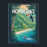 Honduras Toucan Illustration Travel Art Vintage Postcard<br><div class="desc">Honduras retro vector travel design. Whether diving in Roatán or exploring the Mayan ruins of Copán,  Honduras offers a perfect blend of adventure,  history,  and natural beauty.</div>