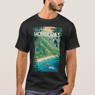 Honduras Toucan Illustration Travel Art Vintage T-Shirt