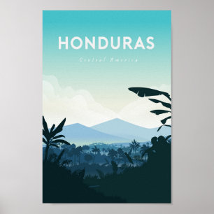 Honduras travel poster, print