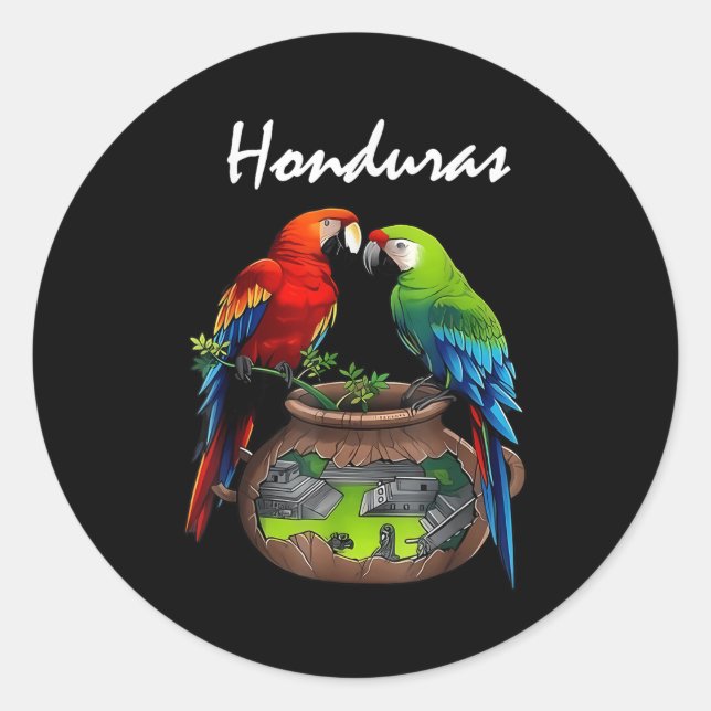 Honduras Trip Let Macaw Honduras Family Vacation  Classic Round Sticker (Front)