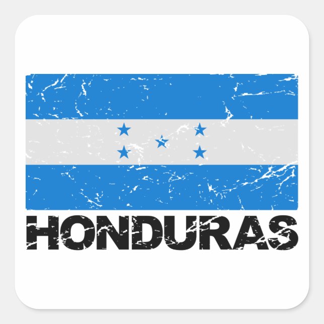 Honduras Vintage Flag Square Sticker (Front)