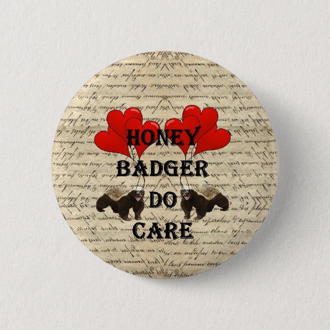 Hone badger do care 6 cm round badge (Front)