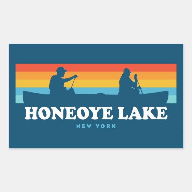 Honeoye Lake New York Canoe Rectangular Sticker (Front)