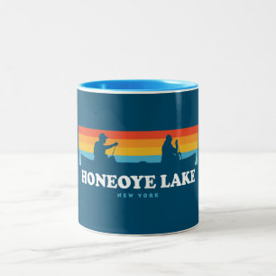 Honeoye Lake New York Canoe Two-Tone Coffee Mug