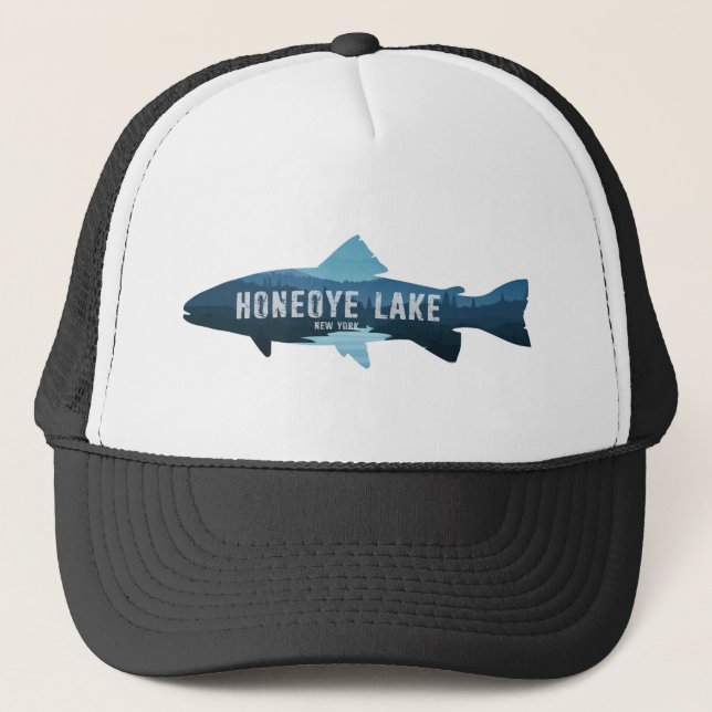 Honeoye Lake New York Fish Trucker Hat (Front)