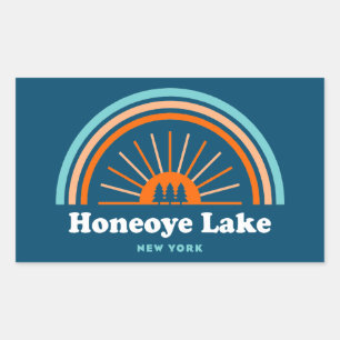 Honeoye Lake New York Rainbow Rectangular Sticker