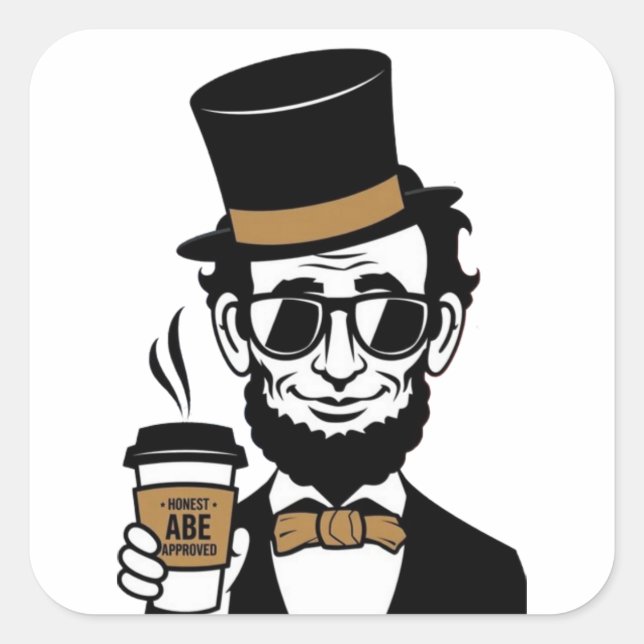 Honest Abe Square Sticker (Front)