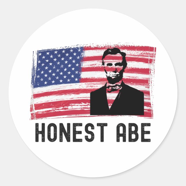 Honest Abe, The Great Emancipator Classic Round St Classic Round Sticker (Front)