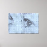 Honest Black&Blue Halftone Effect Female Glance