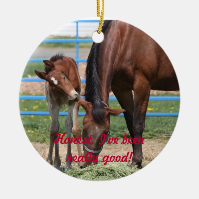 Honest I've been good! Ceramic Tree Decoration (Front)