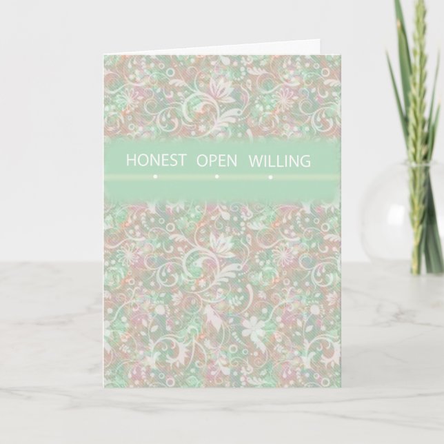 Honest, Open Willing, Support Card (Front)