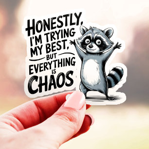 Honestly I'm Trying My Best - Funny Racoon Chaos