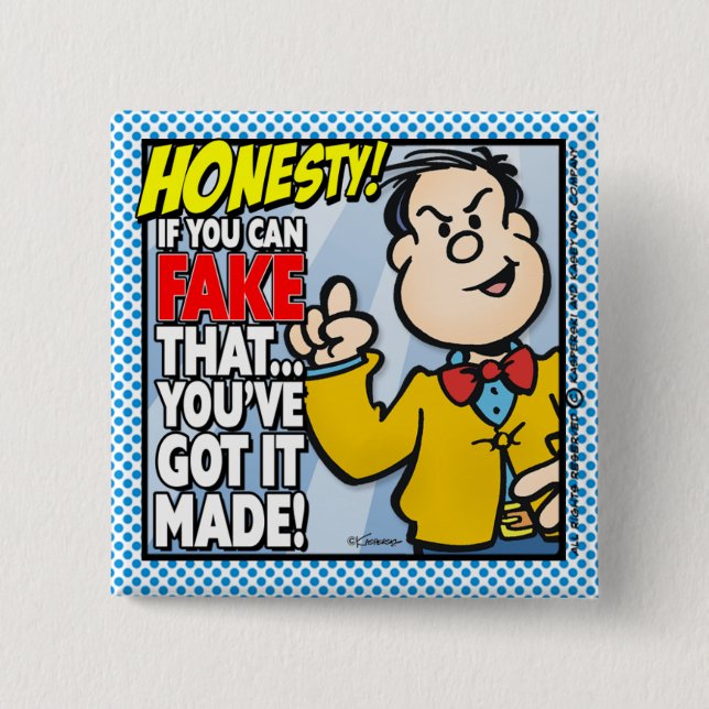Honesty 15 Cm Square Badge (Front)