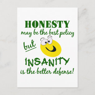 Honesty / Insanity postcard