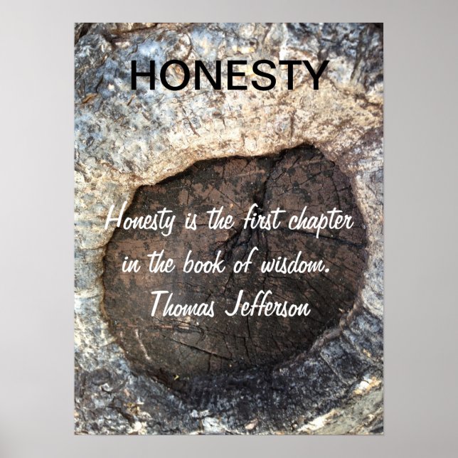 HONESTY Inspirational Quote Jefferson Poster (Front)