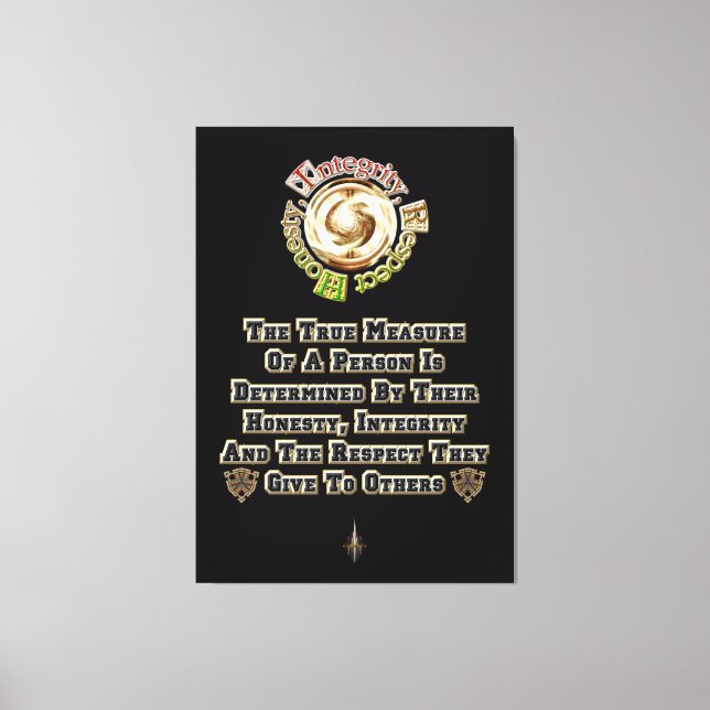Honesty Integrity Respect MXT Canvas Print (Front)