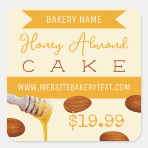Honey Almond Cake Square Sticker