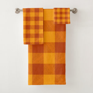 Honey Amber Buffalo Check Bath Towel Set