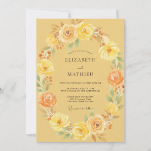 Honey Amber Rose Wedding Invitation