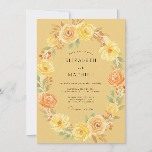 Honey Amber Rose Wedding Invitation (Front)
