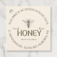 Honey and Nutrition Facts Tag Ivory Queen Bee 