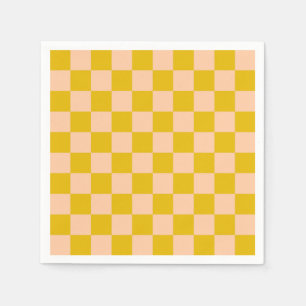 Honey and Peach Checkerboard Napkin