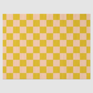 Honey and Peach Checkerboard Tissue Paper
