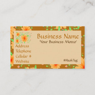 Honey And Toasted Almond Flowered Business Card