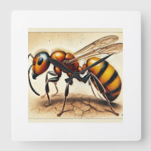 honey ant dorsal view 031024IREF235 - Watercolor Square Wall Clock
