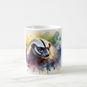 Honey Badger 290624AREF113 - Watercolor Coffee Mug