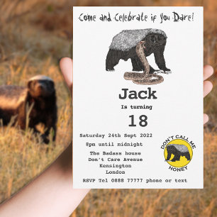 Honey Badger Badass Animal 18th Birthday Party Boy