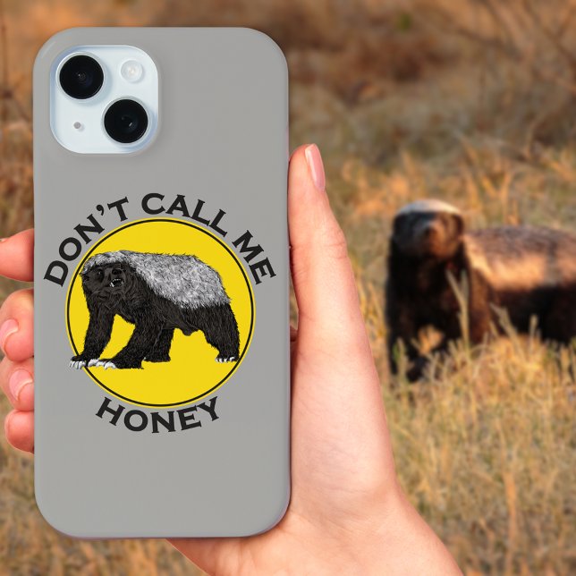 Honey Badger badass quote Case-Mate iPhone Case (Funny honey badger quote and badass illustration phone case don’t call me honey humor)