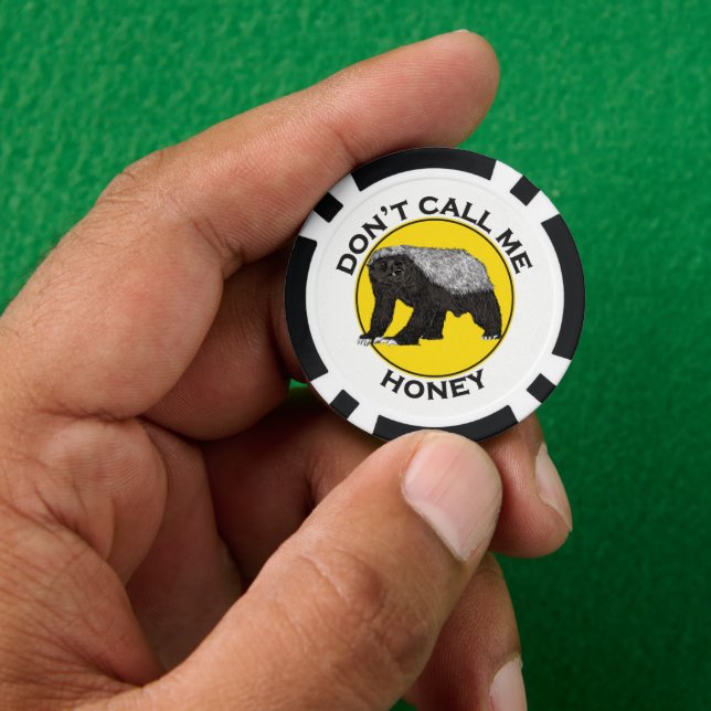 Honey Badger Badass Quote Poker Chips (Hand)