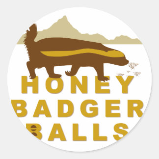 Honey Badger Balls Classic Round Sticker