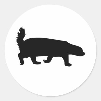 Honey Badger Black Classic Round Sticker