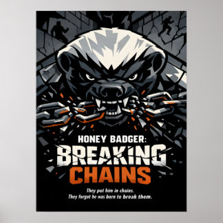 Honey Badger Breaking Chains Poster