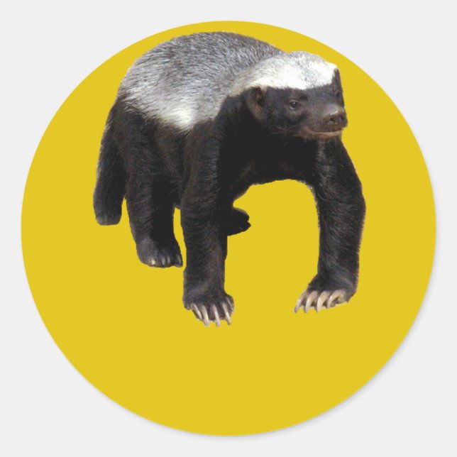 Honey Badger (Create Your Own Saying Below Him) Classic Round Sticker (Front)