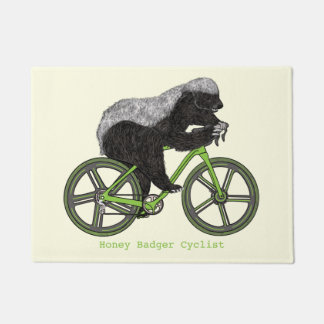 Honey Badger Cycling Funny Badass Cyclist Humour  Doormat