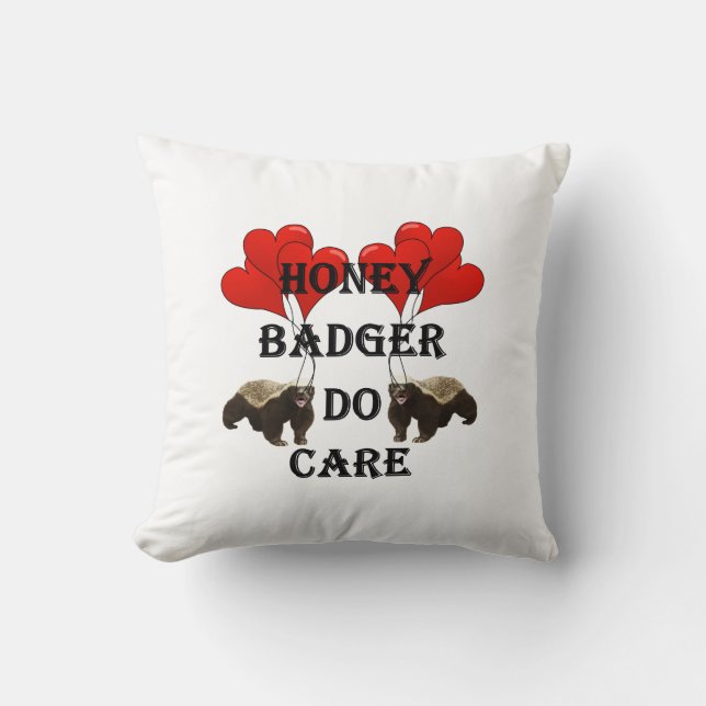 Honey badger do care on any colour cushion (Front)