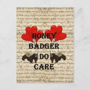 Honey badger do care postcard