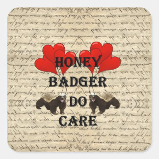Honey badger do care square sticker
