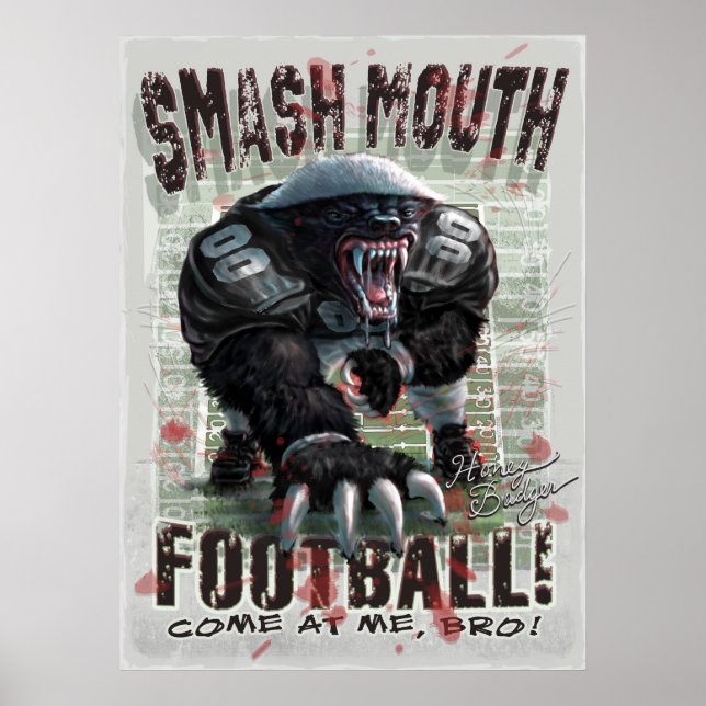 Honey Badger Football Poster (Front)