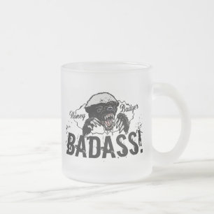 Honey Badger Frosted Glass Coffee Mug