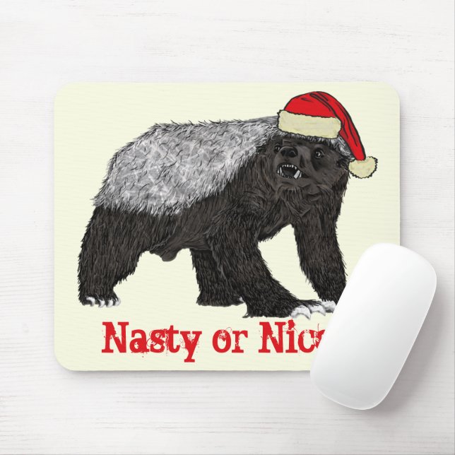 Honey Badger Funny Festive Nasty Nice Humour Quote Mouse Mat (With Mouse)