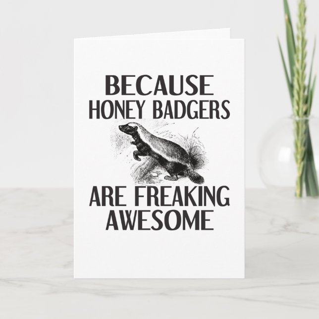 Honey Badger Gifts Animal Honey Badger Lover Card (Front)