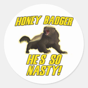 Honey Badger He's So Nasty Classic Round Sticker