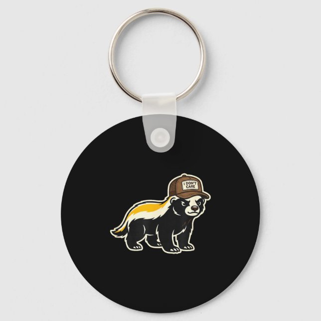 Honey Badger I Don't Care Trucker Funny Animal Art Key Ring (Front)