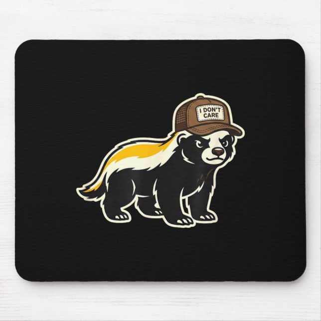 Honey Badger I Don't Care Trucker Funny Animal Art Mouse Mat (Front)