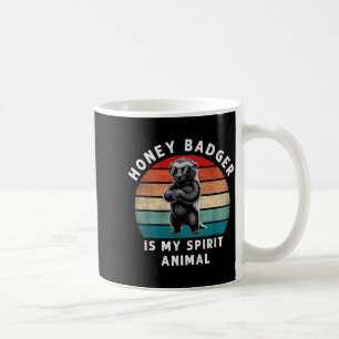 Honey Badger Is My Srit Animal Funny Vintage Wildl Coffee Mug